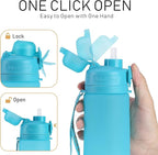 TakeToday Collapsible Water Bottles 20oz, Leak Proof, Foldable Silicone Travel - Image 5