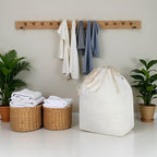 Canvas Laundry Bags with Handles & Rectangular Base, 90L Extra Large Heavy Duty - Image 6