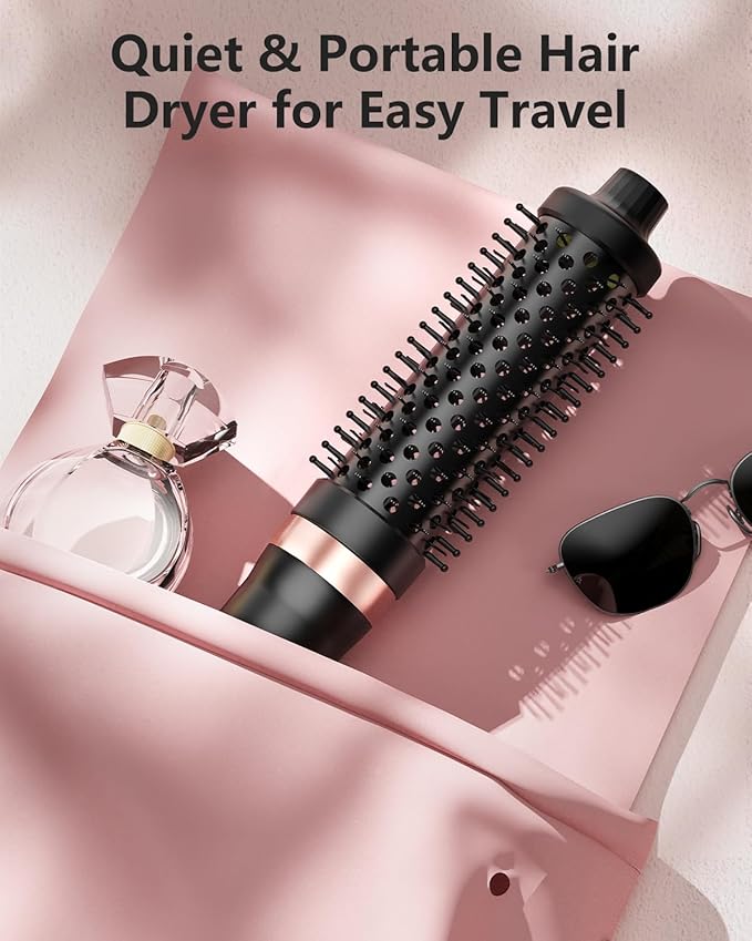 Hot Air Brush, Updated Version Thermal Brush & Hair Dryer Brush One Step Volumizer, High-Speed 1.5 Inch Negative Ion Blowout Express Thermal Round Brush Salon-Quality Blowouts, Hair Shinier & Smoother
