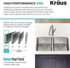 KRAUS Dex 33-inch Undermount 16 Gauge Stainless Steel Double Bowl Kitchen Sink - Image 8