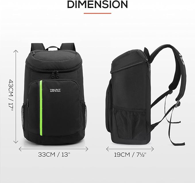 TOURIT Cooler Backpack 30 Cans Lightweight Insulated Backpack Cooler Leak-Proof - Image 2
