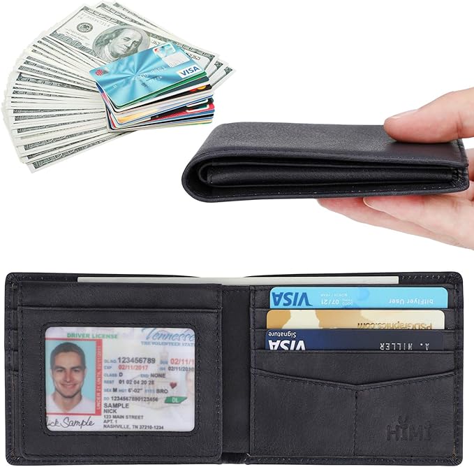 Wallet for Men-Genuine Leather RFID Blocking Bifold Stylish Wallet - Image 2