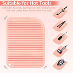 Quccefods Heat Resistant Mat Large Silicone Hot Hair Tools Holder for Curling Irons Flat Iron Hair Straightener Mat Portable Vanity Pad