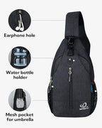 WATERFLY Crossbody Sling Backpack Sling Bag Travel Hiking Chest Bag Daypack - Image 4