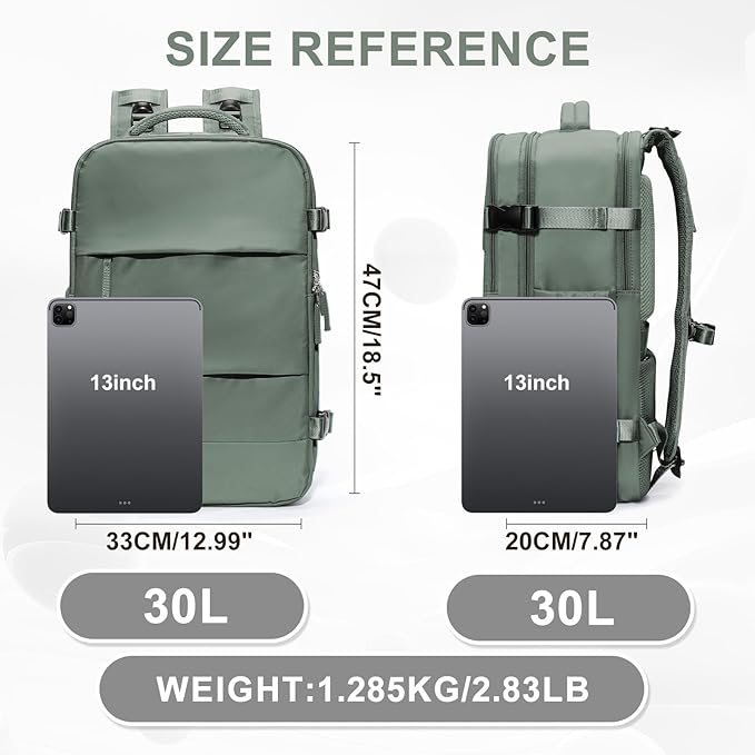 coowoz Large Travel Backpack For Women Men, Carry On Flight Approved, Hiking - Image 3