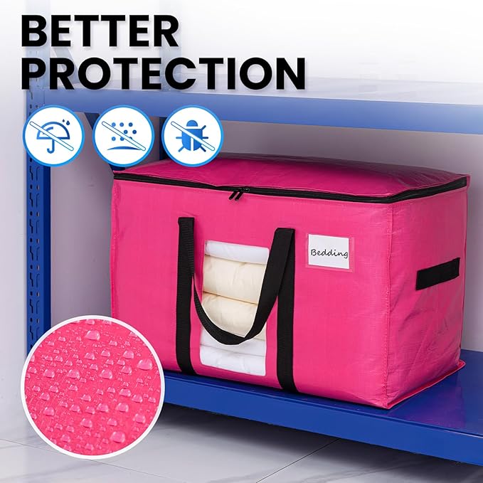 TAILI 4 Pack Pink Extra Large Moving Bags, Heavy Duty Totes - Image 8