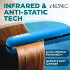 IKONIC 1.25” Floating Plates, 100% Pure Ceramic Hair Straightener & Flat Iron – Fast Heating, Anti-Static, Infrared Technology – Frizz-Free, Sleek Hair Styling Tool for Women & Professionals