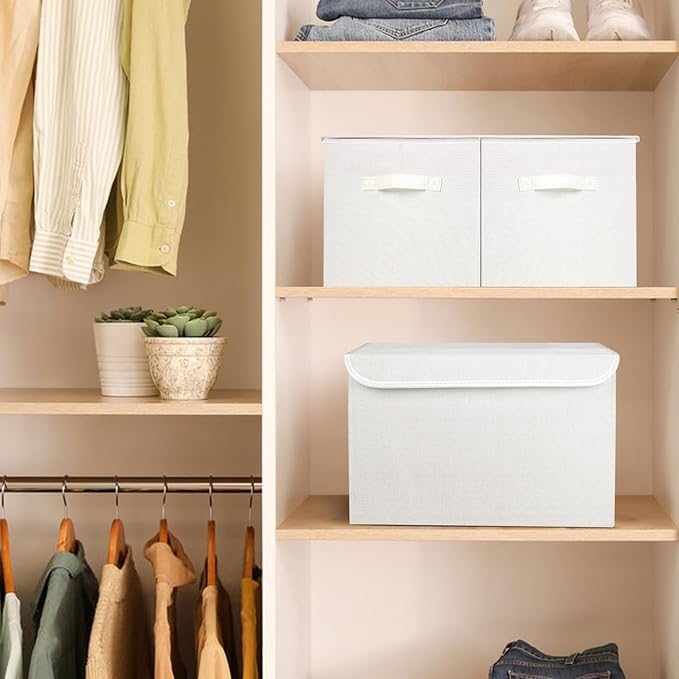 Large 17" 42 Quarts Collapsible Stackable Storage Bins - Image 7