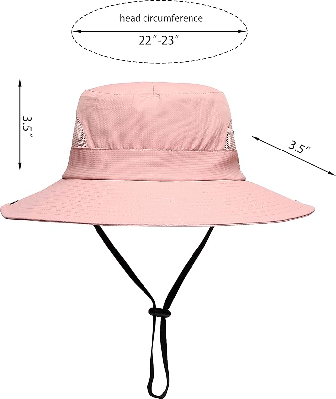 Womens Summer Sun Hat Beach Hat Wide Brim Outdoor UV Protection Hat Foldable - Image 2