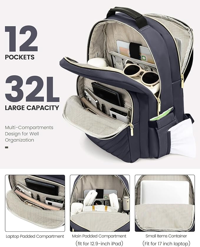 LOVEVOOK Laptop Backpack for Women, 17 Inch Large Capacity Travel Computer Work - Image 2