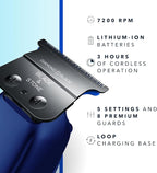 Blade & Stone Professional Hair Trimmer for Men PT301 | Diamond-S Blade | Micro-Gap Tech | 7200 RPM Durable Motor, All-Metal, Cordless Hair Trimmer - Big Blue