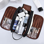 Travel Toiletry bag for men PU Triple-layer Double Zipper Toiletry Bags - Image 9