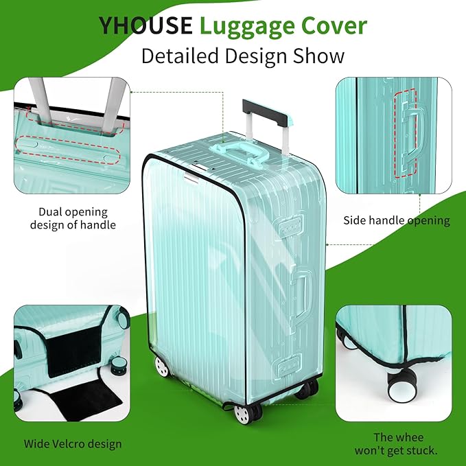 Suitcase Covers For Luggage, 20 Inch Clear PVC Luggage Covers Protector Full - Image 4