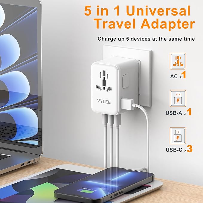 PD100W GaN Universal Travel Adapter, International Power Adapter in One - Image 2
