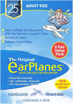 New Super Soft Adult EarPlanes® Ear Plugs Airplane Travel Ear Protection 5 Pair - Image 2