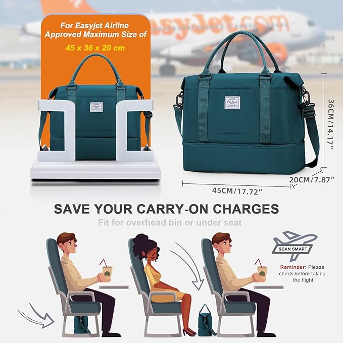 Travel Duffel Bag, Sports Tote Gym Bag, Shoulder Weekender Overnight Bag - Image 3