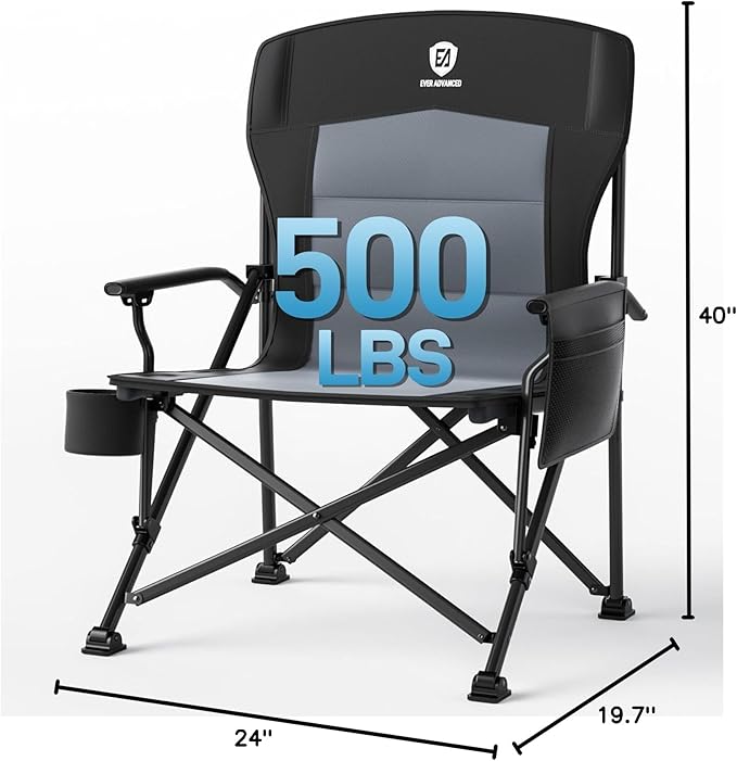 EVER ADVANCED Oversized Folding Camping Chair - Image 3
