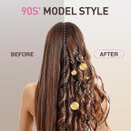 Thermal Brush 1.5", Hair Curling Brush, 30s Fast Heated Round Brushes for Blowout Look, Negative Ion Tech, 2 Temp Settings, Less Damage, Universal Voltage for Travel, Easy to Use for Women, Gold