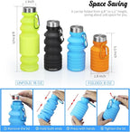 Nefeeko Collapsible Water Bottle, Reuseable BPA Free Silicone Foldable Water - Image 2