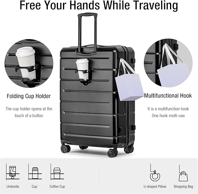 KYME Luggage Sets 3 Piece Hardshell 22in/26in/30in Suitcases - Image 2