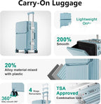 Hard Shell Luggage 20 Inch Travel Luggage, PC+ABS Aluminum Frame, Lightweight - Image 5
