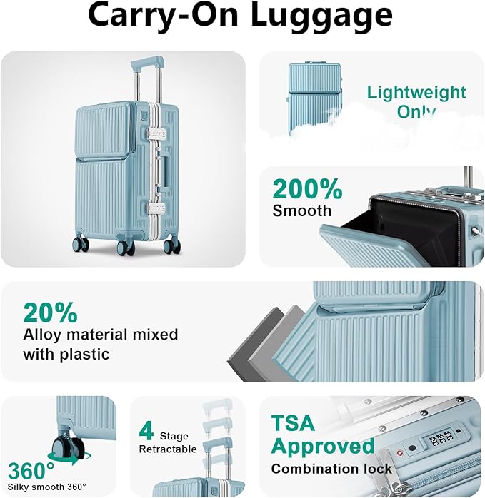 Hard Shell Luggage 28 Inch Travel Luggage, Carry-On Luggage Spinner TSA - Image 4