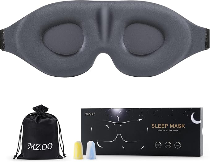 MZOO Sleep Eye Mask for Side Sleeper Men Women, Zero Eye Pressure 3D Sleeping by MZOO