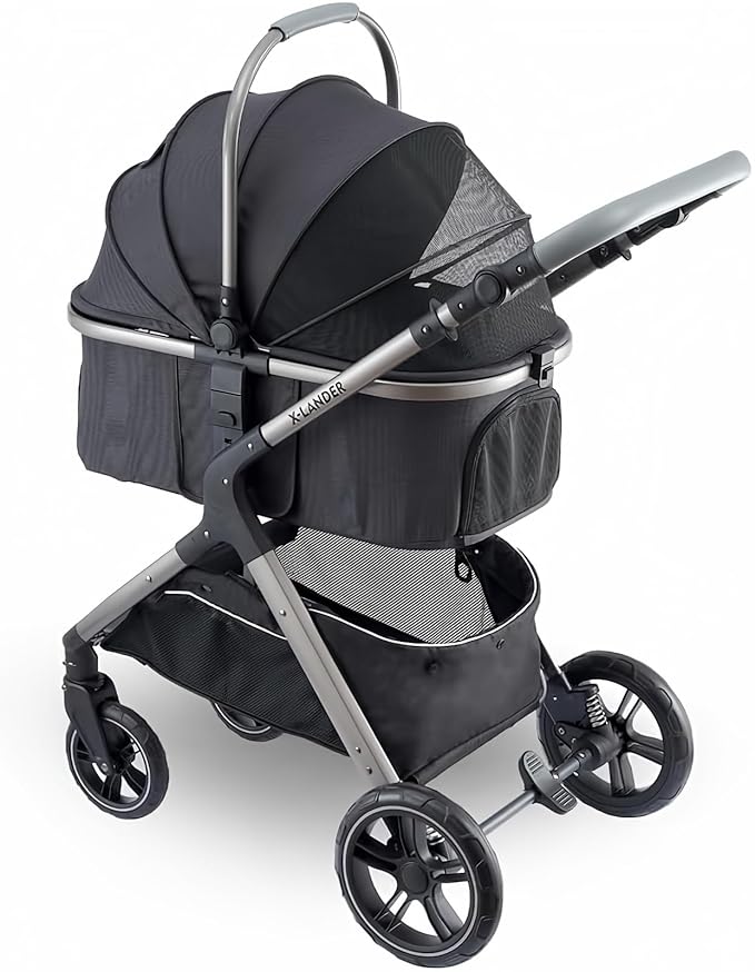 Pet Stroller for Small Medium Dogs, Cat Carriage Travel System Four Wheel Dog by tumitpet