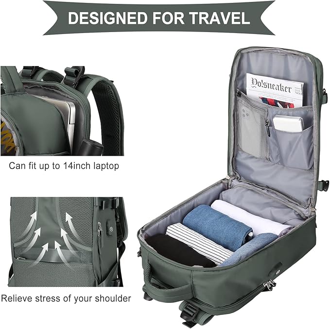 coowoz Travel Backpack For Women Men, Carry On Backpack, Hiking Backpack - Image 6