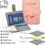 Passport Holder for Travel Essentials, 2 Pack Rfid Passport Cover for Women Men - Image 2