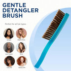Giorgio GION1-2B Neon Blue Set of 2 Gentle Touch Detangler Hair Brush for Men and Women. Soft Bristles for Sensitive Scalp. Wet and Dry for all Hair Types. Scalp Massager Brush Stimulate Hair Growth