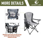 ALPHA CAMP Oversized Camping Folding Chair - Image 6