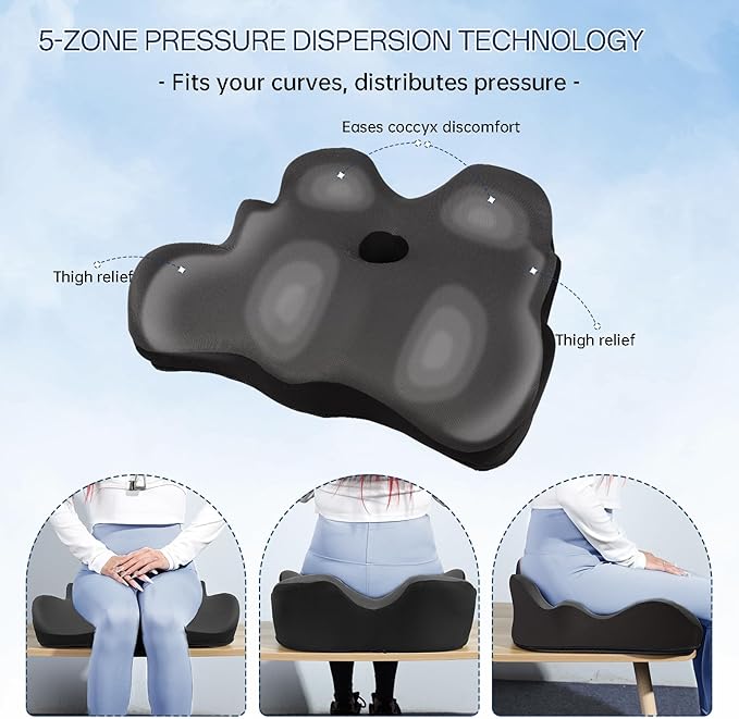Seat Cushion, X-Large Memory Foam Office Chair Cushion, - Image 4