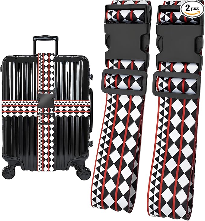 Geometric Arts Luggage Straps for Suitcases, Adjustable Luggage Travel Belt to by Unknown