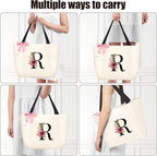 Vavabox Tote Bag, A-Z Initial Monogrammed Waterproof Tote Bag, Bridesmaid Gifts - Image 4
