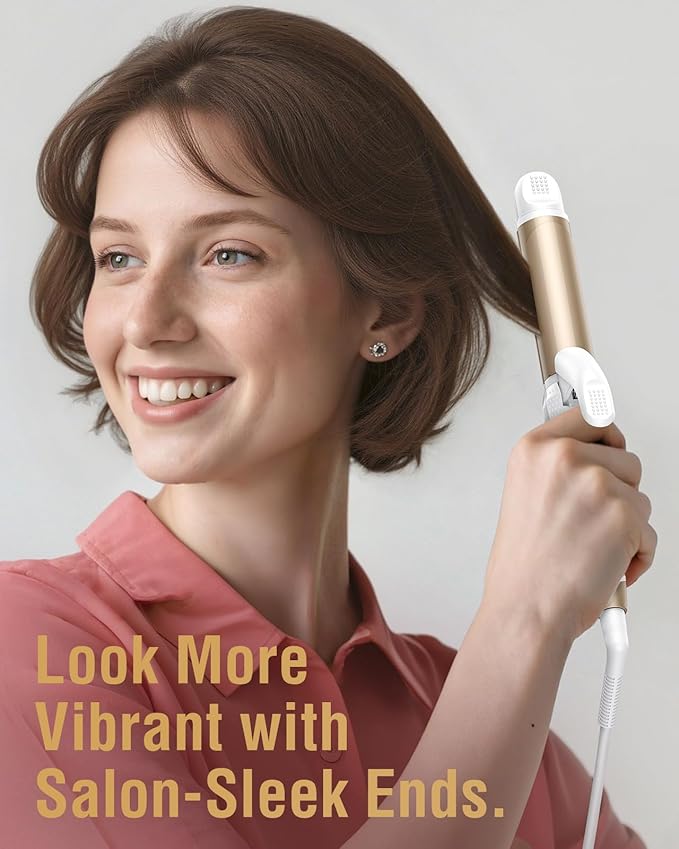 Europe Travel Curling Iron Mini: Dual Voltage Curling Iron for Traveling - Mini Travel Curling Irons 1 Inch with US Plug,Gold 450℉ for Thick/Coarse Short Hair