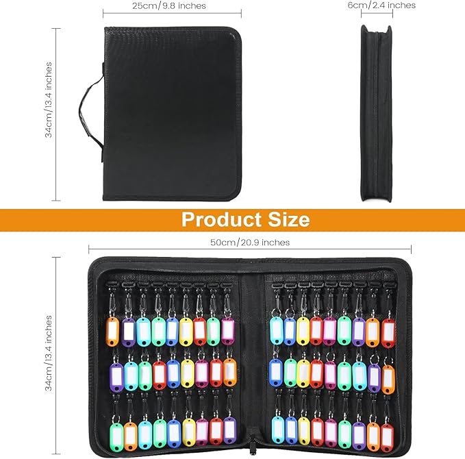 Portable Zippered Key Organizer, Waterproof Fireproof Key Case - Image 3