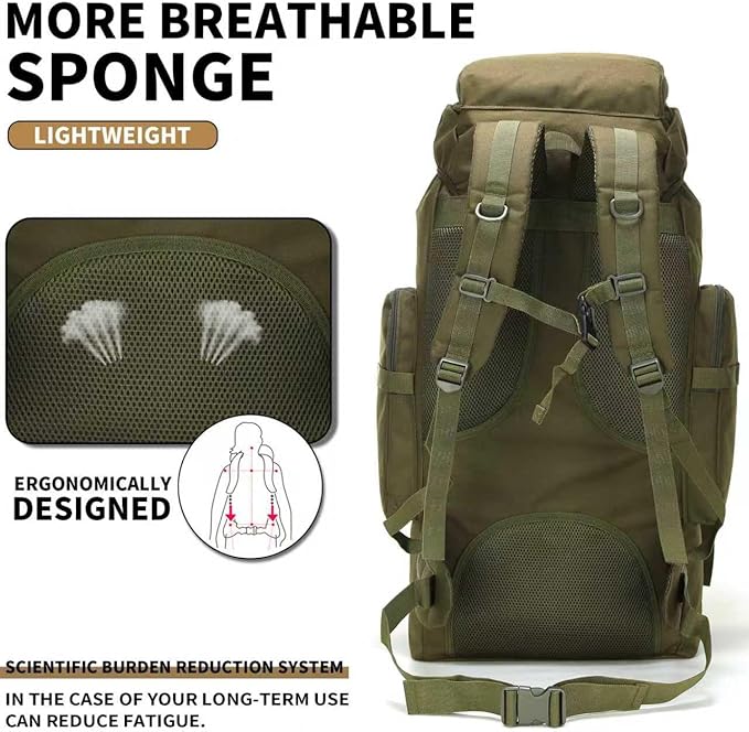 Hiking Backpack for Men 70L/100L Camping Backpack Military Rucksack Molle 3 - Image 4
