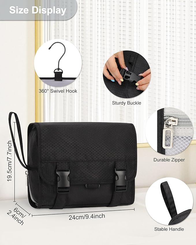 Small Hanging Toiletry Bag for Men and Women, Portable Hanging Organizer for - Image 2