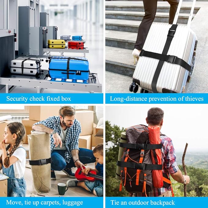 2Pcs Luggage Straps for Suitcase Travel Accessories TSA Approved, 80In Long - Image 5