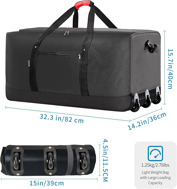 Finnhomy 120L Foldable Rolling Duffel Bag - Image 2