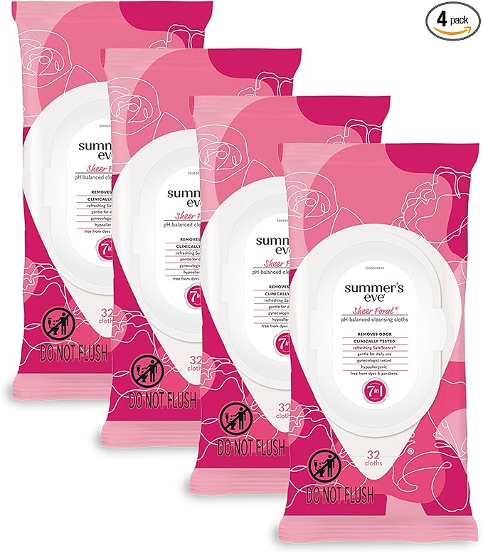 Summer's Eve Sheer Floral Daily Refreshing Feminine Wipes, Removes Odor by SummersEve