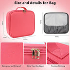 Travel Makeup Bag with LED Mirror Travel Makeup Organizer with 3 Lighted - Image 5