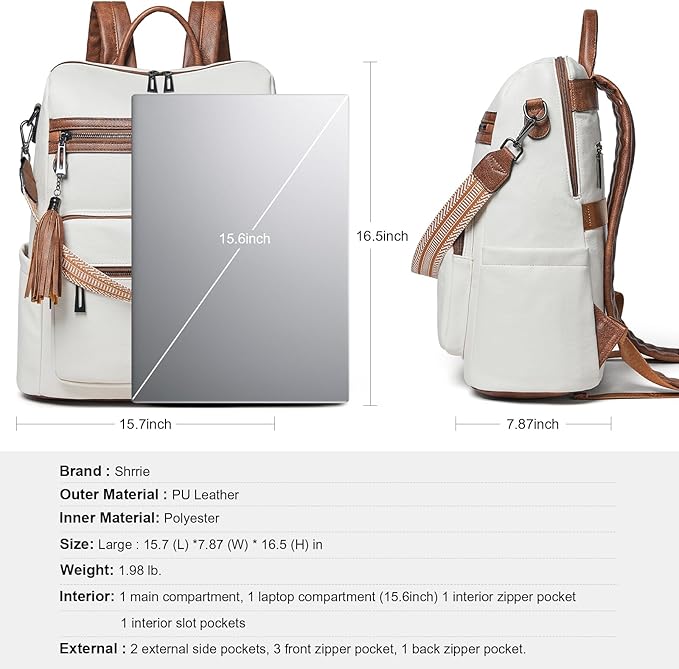 Shrrie 15.6 inch Laptop Backpack - Image 5