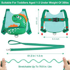 Accmor 3 in 1 Toddler Harness Leash + Baby Anti Lost Wrist Link, Cute Dinosaur - Image 2