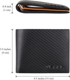 VISOUL Mens Carbon Fiber Leather Bifold Wallet - Image 4
