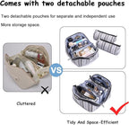 Travel Makeup Bag for Women: Large Capacity Open Flat Make up Bag Set of 3 - Image 8