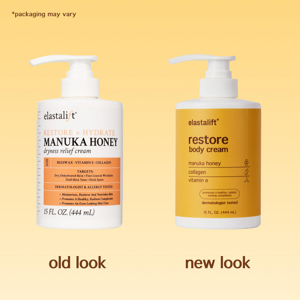 Collagen Cream + Manuka Honey Cream Body Lotion & Face Moisturizer Skin Care Bundle For Women & Men (15 Fl Oz (Pack of 2) / Collagen + Manuka Honey Cream Set)