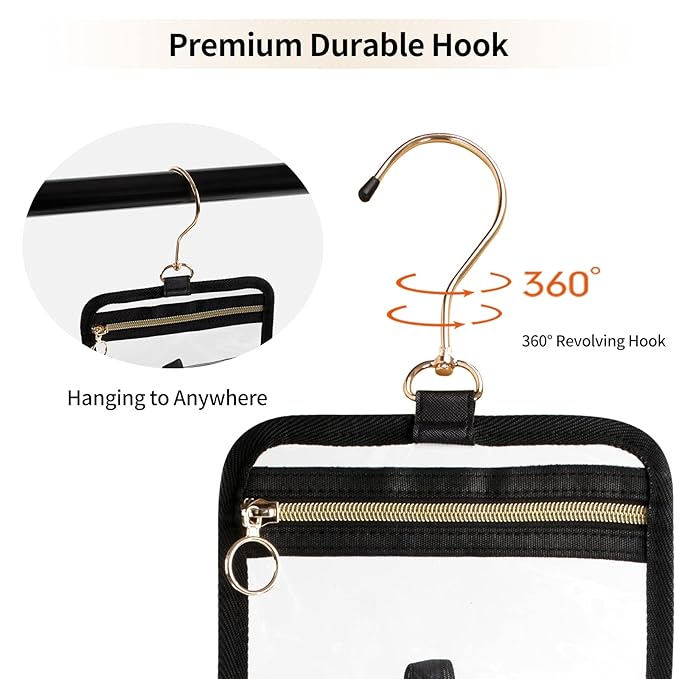 Toiletry Bag for Men, Transparent Makeup Bag Organizer Portable Skincare - Image 3