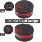 Small and Big Hole Hair Sponge for Twist Dreads Locking Afro Curl Brush Barber 2 PCS